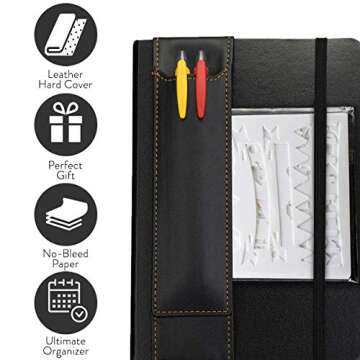 Star Right Bullet Notebook Journal Set - Bullet Journal Kit - Hardcover Dotted Grid Journal with 260 pages, 10 Bullet Notebook Pens, 12 Stencils and 3 Bookmarks - 5.5x8 [Office Product]