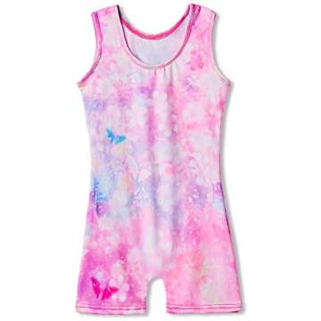 MYQFF Gymnastics Leotards for Girls Unicorn Aurora Rainbow Mermaid Dinosaur Cupcake Sparkle Biketard...