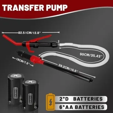 Battery Powered Gas Transfer Pump with Hose & Nozzle