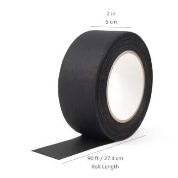Amazon Basics No Residue, Non-Reflective Gaffers Tape - 2 Inch x 90 Feet, Black
