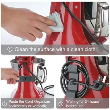 RORBAM Cord Organizer for Kitchen Appliances,Cord holder Cable Organizer for Household Appliances,Cable Keeper for Kitchen Stand Mixers, Coffee Maker, Pressure Cooker & Air Fryer (2 Pack, Gray)