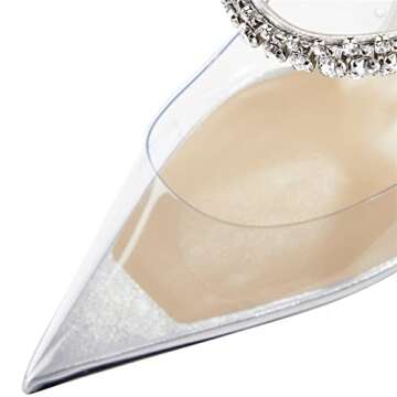 JANSEVEN Rhinestone Mule Heels for Weddings & Proms