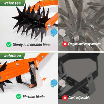 Adjustable Walensee Rotary Cultivator Tool for Gardens