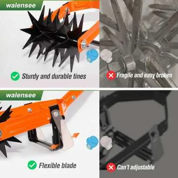 Adjustable Walensee Rotary Cultivator Tool for Gardens