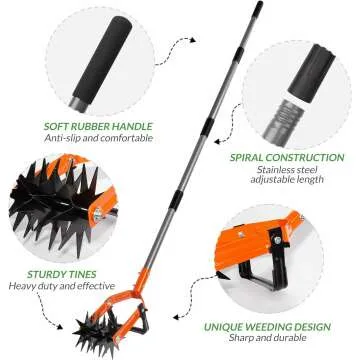 Adjustable Walensee Rotary Cultivator Tool for Gardens