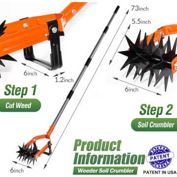 Adjustable Walensee Rotary Cultivator Tool for Gardens