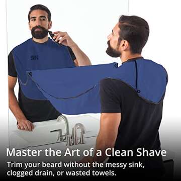 Beard King Beard Bib Apron - Shaving Set for Dad - As Seen on Shark Tank - Men's Hair Catcher for Sh...