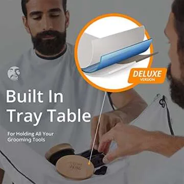 Beard King Beard Bib Apron - Shaving Set for Dad - As Seen on Shark Tank - Men's Hair Catcher for Shaving - Grooming Accessories - Packing Pouch, Blue