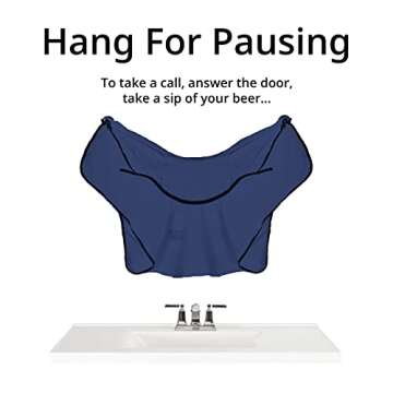 Beard King Beard Bib Apron - Shaving Set for Dad - As Seen on Shark Tank - Men's Hair Catcher for Shaving - Grooming Accessories - Packing Pouch, Blue