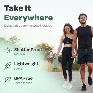 Hydracy Water Bottle with Time Marker -Large Half Gallon 64 oz BPA Free Bottle & No Sweat Sleeve -Leak Proof Gym Bottle with Fruit Infuser Strainer & Times to Drink -Ideal Gift for Sports & Outdoors