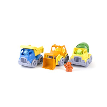 Green Toys Construction Vehicle Set, 3-Pack - Pretend Play, Motor Skills, Kids Toy Vehicles. No BPA,...