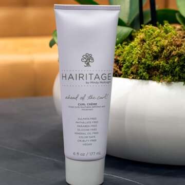 Hairitage Hydrating Curl Cream with Jojoba Oil for Hair - Coily + Curly Hair Product - Curl Defining Cream for Frizz Control - Gives Curls Bounce - Color Safe, Vegan, 6 oz.