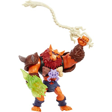 Masters of the Universe and He-Man Beast Man Action Figure with Power Attack Move & 2 Accessories Inspired by MOTU Netflix Animated Series, 5.5-in Collectible Toy for Kids Ages 4 Years & Older