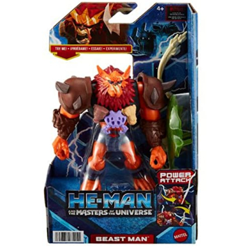 Masters of the Universe and He-Man Beast Man Action Figure with Power Attack Move & 2 Accessories Inspired by MOTU Netflix Animated Series, 5.5-in Collectible Toy for Kids Ages 4 Years & Older