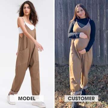 EXLURA Womens Casual Summer Jumpsuits 2025 - Chic Denim Overalls with Pockets