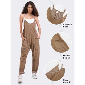EXLURA Womens Casual Summer Jumpsuits - Stylish Comfort