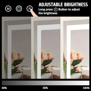 iCREAT Mirror with Light, Hollywood Vanity Makeup Mirror, Wall Mounted Mirror with Dimmer, Tabletop Mirrors for Makeup, Touchscreen Control Mirror with USB Outlet, White