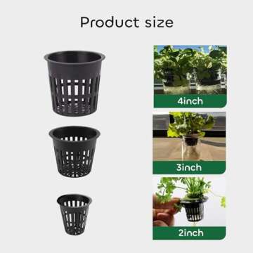 GROWNEER Net Pots 25 Pcs 3 Inch Garden Slotted Mesh Net Cups, Heavy Duty Hydroponic Supplies with 50Pcs Plant Labels, Planting Grow Basket for Indoor Outdoor Aquaponics Growing Bucket