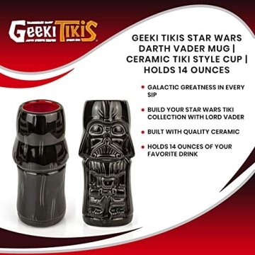 STAR WARS Geeki Tikis Darth Vader Mug | Official Collectible Tiki Style Ceramic Cup | Holds 14 Ounces