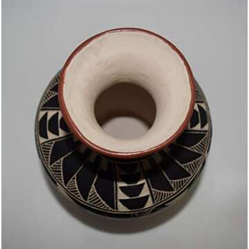 Beautiful Signed Poncho Pottery Vase with Hand Etched Designs