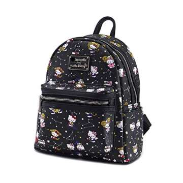 Loungefly Hello Kitty Zodiac Print Womens Double Strap Shoulder Bag Purse