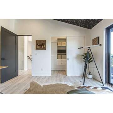 Easy Track OK1460 Deluxe Starter Closet Storage Wall Mounted Wardrobe Organizer System Kit with Shelves and Rods in White for Bedroom with Hardware