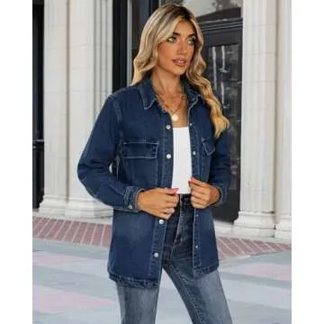 Luvamia Oversized Jean Jacket for Women - Fall Casual Style