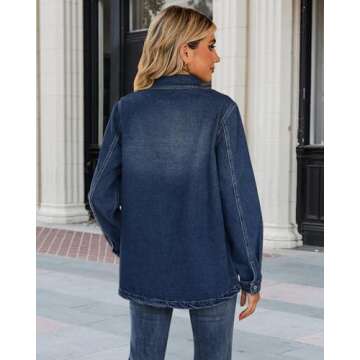 Luvamia Oversized Jean Jacket for Women - Fall Casual Style