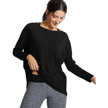 CRZ YOGA Pima Cotton Long Sleeve Workout Shirt - Chic, Comfortable Activewear