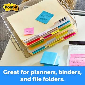 Post-it Tabs, 2 in, Solid, White, 25 Tabs/On-The-Go Dispenser, 2 Dispensers/Pack (686F-50WH)
