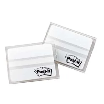 Post-it Tabs, 2 in, Solid, White, 25 Tabs/On-The-Go Dispenser, 2 Dispensers/Pack (686F-50WH)