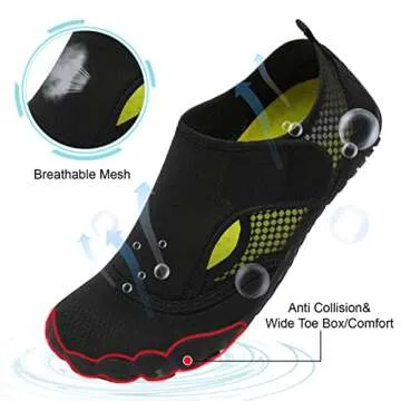 Womens Water Shoes Thicken Soles Cozy Breathable Barefoot Athletic Aqua Shoes for Beach Swim Pool Di...