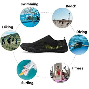 Womens Water Shoes Thicken Soles Cozy Breathable Barefoot Athletic Aqua Shoes for Beach Swim Pool Diving Hiking Water Sports 5.5 Women