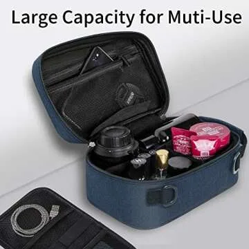 IDEATECH Smell Proof Bag, Stash Boxes Smell Proof Case, Smell Proof Container with Lock, Smell Odor Proof Case Travel Storage Bags, Smell Proof Box Birthday Gifts for Men/Women（Navy