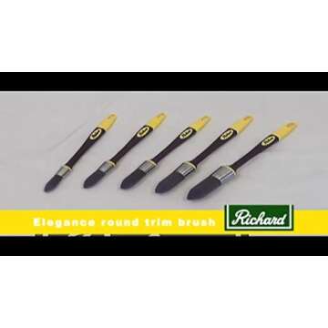 Richard 13400 5/8", 3/4" and 1" Elegance Trim Paint Brush, 3 Pack. Edge Painting Tool, Trim Painting Tool, Cutting-in Tool for Windows and Ceilings. No-Shed, bristles.