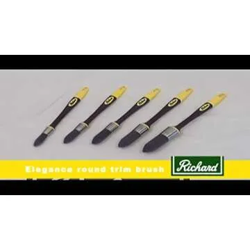 Richard 13400 5/8", 3/4" and 1" Elegance Trim Paint Brush, 3 Pack. Edge Painting Tool, Trim Painting Tool, Cutting-in Tool for Windows and Ceilings. No-Shed, bristles.