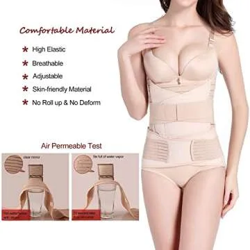 Hip Mall 3 in 1 Postpartum Belly Wrap and Support Band