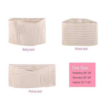 Hip Mall 3 in 1 Postpartum Belly Wrap and Support Band