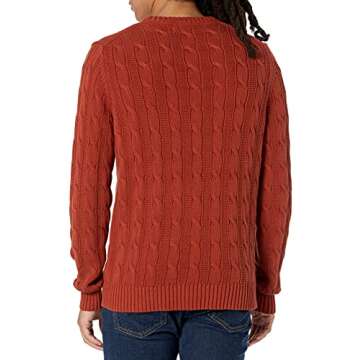 Goodthreads Men's Soft Cotton Cable Stitch Crewneck Sweater