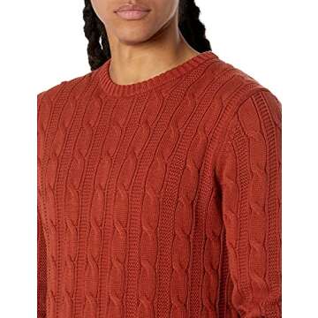 Goodthreads Men's Soft Cotton Cable Stitch Crewneck Sweater