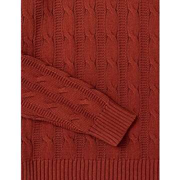 Goodthreads Men's Soft Cotton Cable Stitch Crewneck Sweater