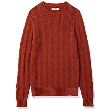 Goodthreads Men's Soft Cotton Cable Stitch Crewneck Sweater