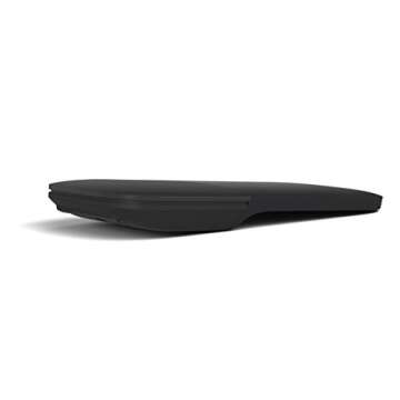 Microsoft Arc Mouse - Black. Sleek,Ergonomic design, Ultra slim and lightweight, Bluetooth Mouse for PC/Laptop,Desktop works with Windows/Mac computers