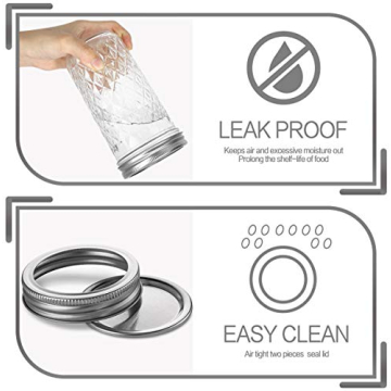 VERONES Wide Mouth Mason Jars 22oz Set - Versatile Storage