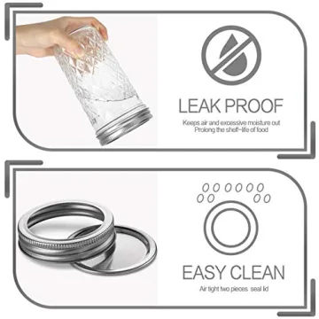 VERONES Wide Mouth Mason Jars 22oz Set - Versatile Storage