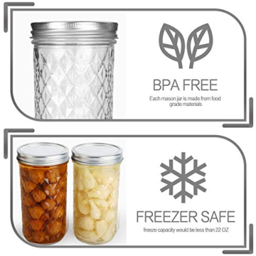 VERONES Wide Mouth Mason Jars 22oz Set - Versatile Storage