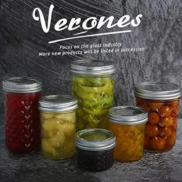 VERONES Wide Mouth Mason Jars 22oz Set - Versatile Storage