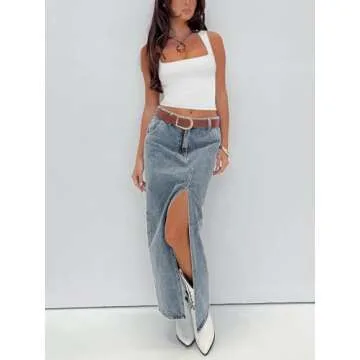 REORIA Tank Tops for Women Sexy Going Out Square Neck Summer Trendy Cute Sleeveless Basic Preppy Crop Tops Night Out Y2k Concert Clothes White Small