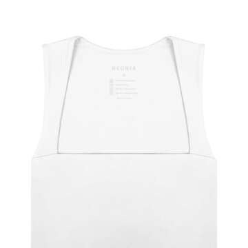 REORIA Tank Tops for Women Sexy Going Out Square Neck Summer Trendy Cute Sleeveless Basic Preppy Crop Tops Night Out Y2k Concert Clothes White Small