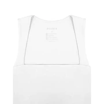 REORIA Tank Tops for Women Sexy Going Out Square Neck Summer Trendy Cute Sleeveless Basic Preppy Crop Tops Night Out Y2k Concert Clothes White Small